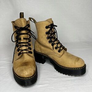 Doc Martins Women’s Size 8 Leona Tan/Nubuck/Suede Leather/Platform,Preowned